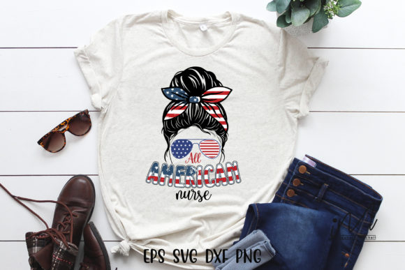 All America Nurse Svg Graphics and Crafts
