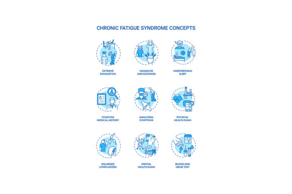 Chronic Fatigue Syndrome Concept Icons Graphics