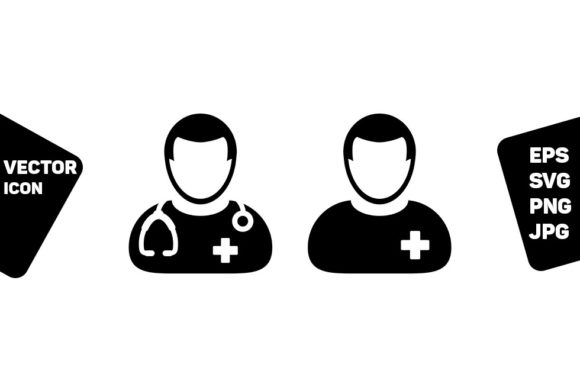 Doctor Icon Vector for Handmade Graphics