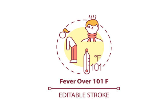 Fever over 101 F Concept Icon: Graphics and Icons for Editorial Design