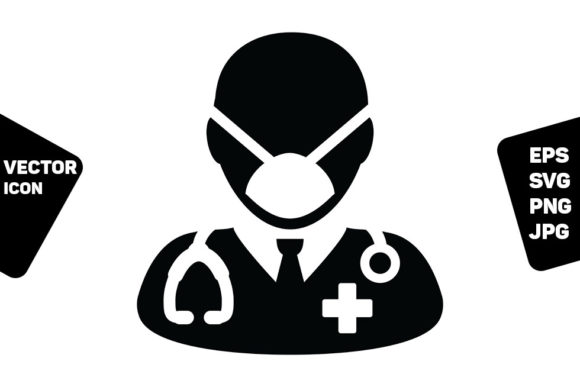 Health Icon Vector Doctor Surgical Mask Graphics