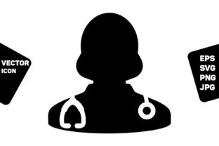 Healthcare Icon Vector Female Doctor Graphics