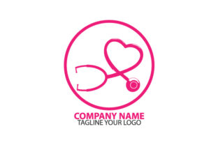 Heart Stethoscope Logo Graphics and Logos