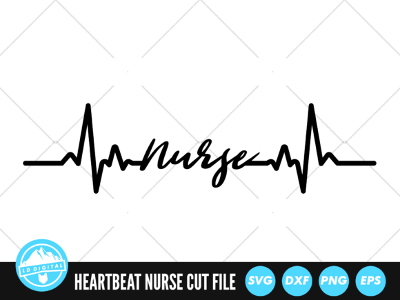 Heartbeat Line Nurse SVG Graphics and Crafts