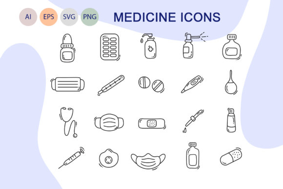 Medicine Line Icons: Graphics for Medical Design