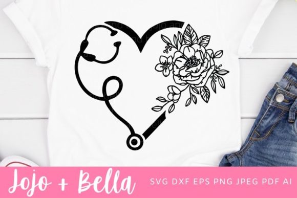 Nurse SVG, Floral Stethoscope SVG