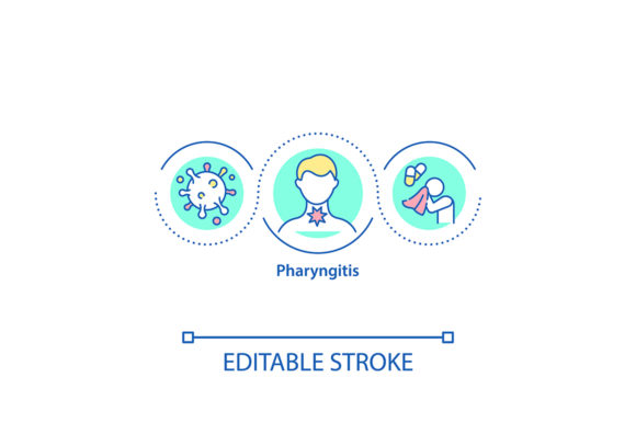 Pharyngitis Concept Icon Graphics and Icons
