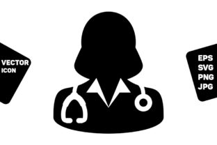 Physician Icon Vector Female Person Graphics and Icons