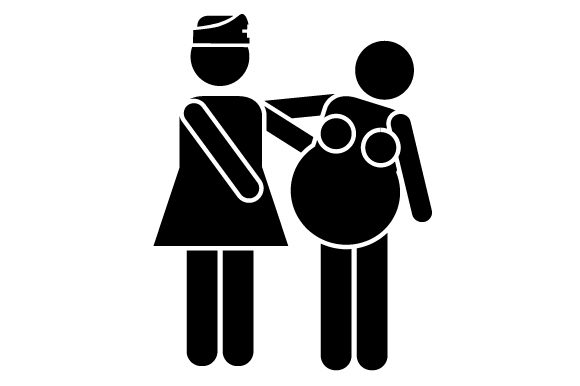 Pregnant Woman Hanging on Nurse Crafts for Baby Branding