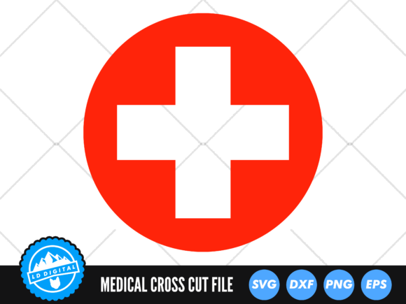 Round Medical Cross SVG Nurse SVG