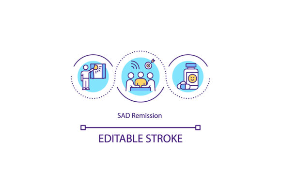 Sad Remission Concept Icon: Graphics and Icons for Editorial Use