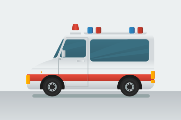 Side View Ambulance Car Illustration Graphics