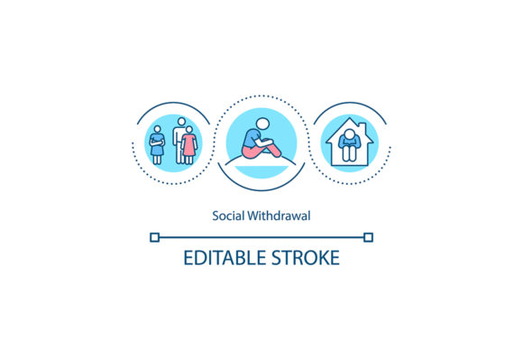 Social Withdrawal Concept Icon Graphics and Icons
