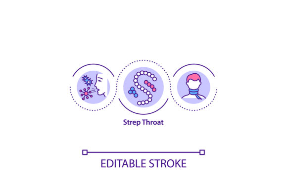 Strep Throat Concept Icon: Graphics and Icons for Health Marketing