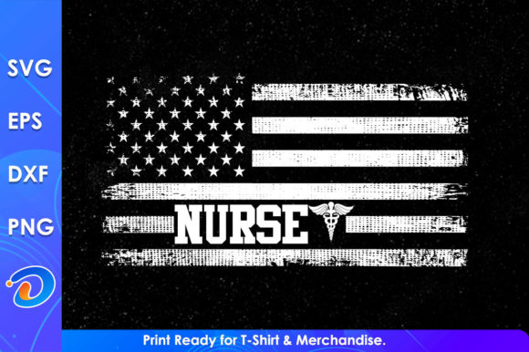 USA Flag Nurse Svg Cricut Files